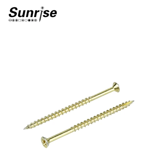 Philips Countersunk Head Yellow Zinc Plated Chipboard Self Drilling Screws 1