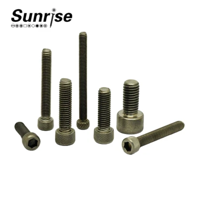 Anodized سیاہ رنگ کی سائیکل موٹر سائیکل کپ ہیڈ Knurled ٹائٹینیم سکرو