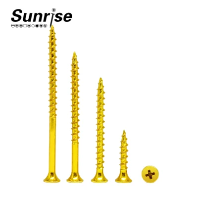 پیلا زنک چڑھایا کراس Recessed Countersunk ہیڈ پارٹیکل بورڈ سکرو