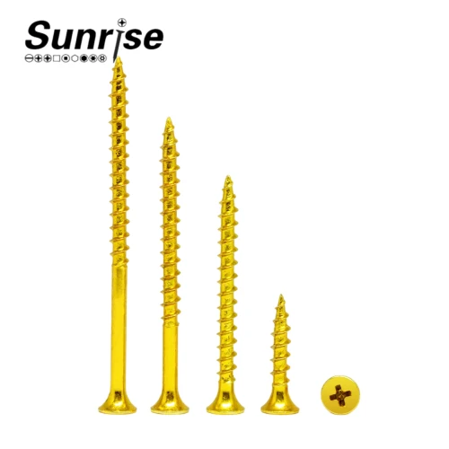 پیلا زنک چڑھایا کراس Recessed Countersunk ہیڈ پارٹیکل بورڈ سکرو